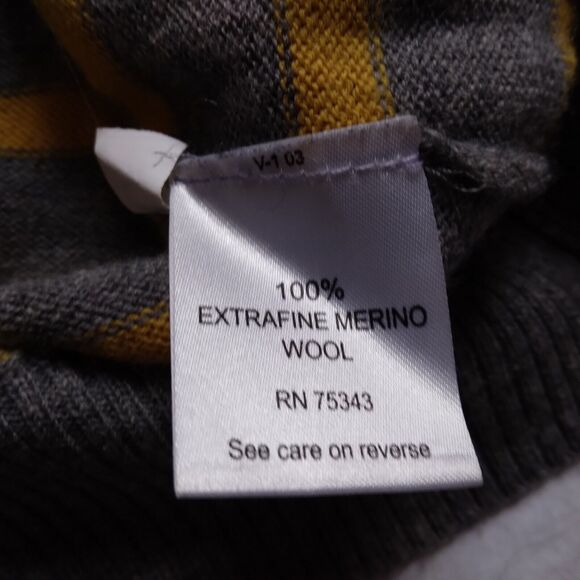 Brunella Gori Italian Merino Wool Yellow Gray Stripe Knit Sweater Y2K Grunge L - Picture 7 of 12